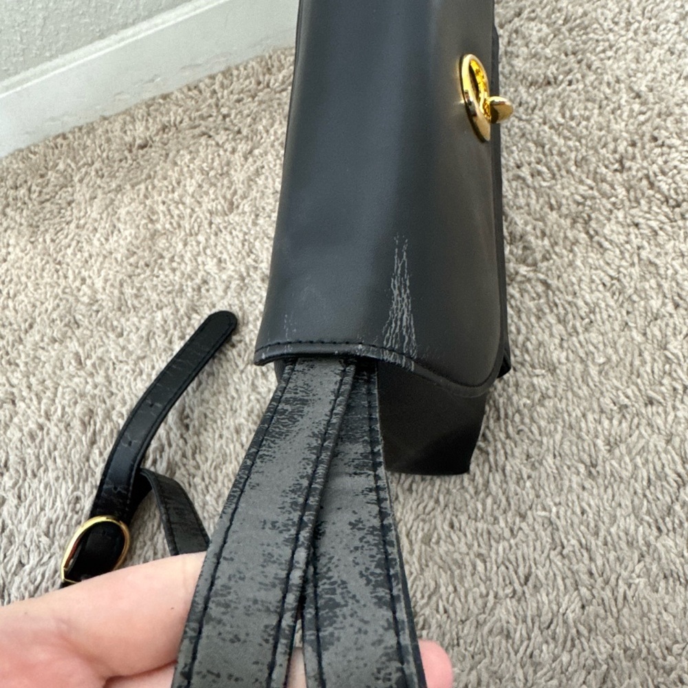 Etienne Aigner Leather Purse - Black with Gold Hardware - Picture 4 of 16